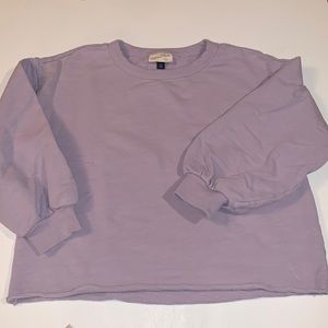 Universal Threads Cropped Lilac French Terry Sweatshirt Size Medium
